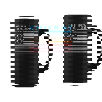 Vintage Sunset American Flag Chilkat Alaska Graphic Print Coffee Mug - Monsterry