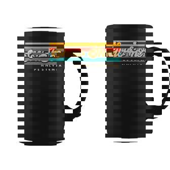 Vintage Sunset Stripes Snow Shoe Pennsylvania Graphic Print Coffee Mug - Monsterry