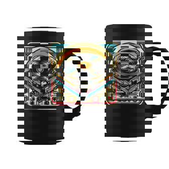Vinyl Collecting Record Player Audiophile Vintage 80s 70s Graphic Print Coffee Mug - Monsterry