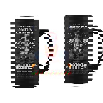 All I Want For Christmas Is Gains Santa Claus Gym Workout Graphic Print Coffee Mug - Monsterry