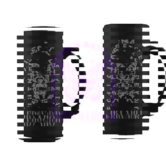 Warrior Awareness Butterfly Purple Fibromyalgia Awareness Coffee Mug - Monsterry