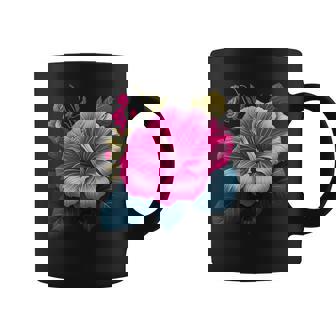 Watercolor Hawaiian Hibiscus Flower Shirt Women Men Kids Graphic Print Coffee Mug - Monsterry