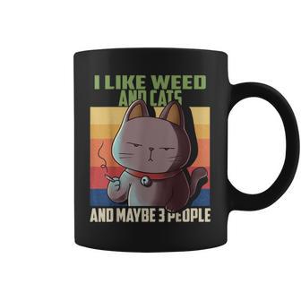 I Like Weed Cats And Maybe 3 People Cat Cannabis Grass Tassen - Geschenkecke