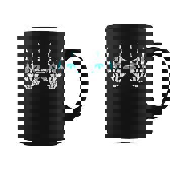 Western Rock On Skeleton Hands Rock And Roll Cowgirl Cowboy Graphic Print Coffee Mug - Monsterry