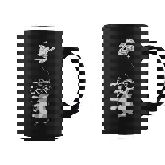 Whimsical Escapism With Raccoon Holding Balloon Graphic Print Coffee Mug - Monsterry