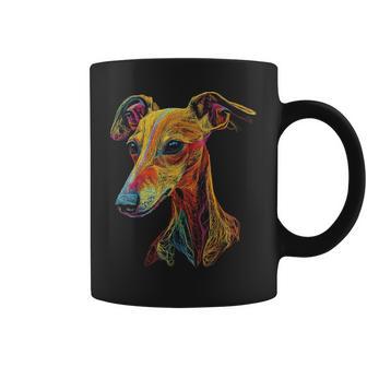 Whippet Dog Motif Pet Illustration Colourful Whippet Tassen - Geschenkecke