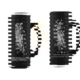 Whiskered Screech-Owl Bird Lover Graphic Print Coffee Mug - Monsterry