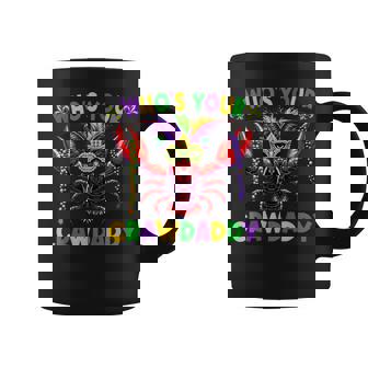 Whos Your Crawdaddy Crawfish Jester Mask Beads Mardi Gras Coffee Mug - Seseable