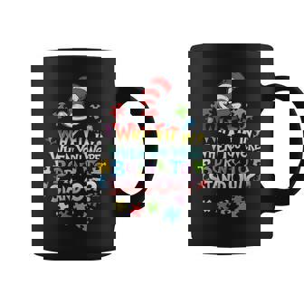 Why Fit In Doctor Teacher Cat In Hat Cool Autism Awareness Coffee Mug - Thegiftio UK