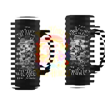 Wild Flowers & Wild Horses Country Sunset Western Cowgirl Coffee Mug - Monsterry