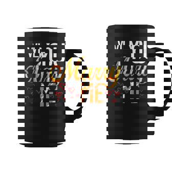 Will You Marry Me Ideas Sign Marriage Proposal Wedding Graphic Print Coffee Mug - Monsterry