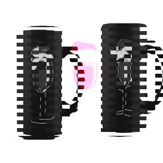 Wine With Red Wine Glass And Christmas Cap Christmas Cuello Taza de café - Regaloses