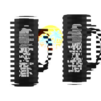 Wish You Were Beer Beach Sunset And Palm Trees Tank Top Graphic Print Coffee Mug - Monsterry