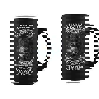 Wolf I Choose To Play Stupid But Trust Me I Know Everything Graphic Print Coffee Mug - Monsterry