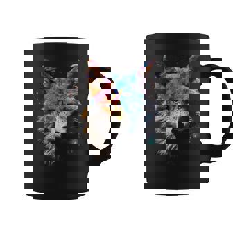 Wolf Colourful Animal Art Motif Graphic Print Coffee Mug - Monsterry