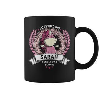 Women's Sarah Name First Name Unicorn Saying Birthday Tassen - Geschenkecke