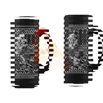 Xmas Bird Santa Hat Eastern Screech-Owl Ugly Christmas Graphic Print Coffee Mug - Monsterry