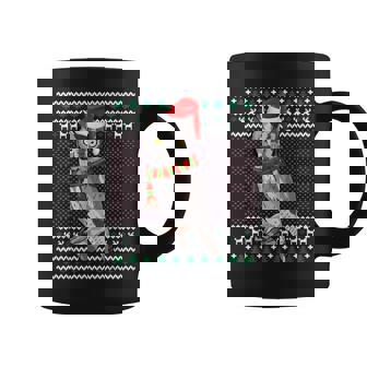 Xmas Santa Hat Western Screech-Owl Ugly Christmas Graphic Print Coffee Mug - Monsterry