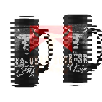 Yeah Sure Okay Western Bull-Skull Retro Coffee Mug | Mazezy