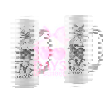 100 Days Of School Coquette Cute Cherry Bow 100Th Day School Coffee Mug - Seseable