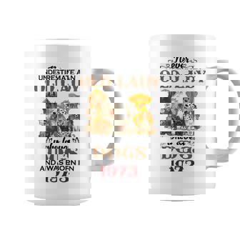 1973 An Old Lady Who Loves Dogs Coffee Mug | Mazezy