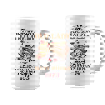 1973 An Old Lady Who Reads Many Books Coffee Mug | Mazezy