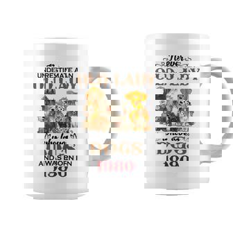 1980 An Old Lady Who Loves Dogs Coffee Mug | Mazezy