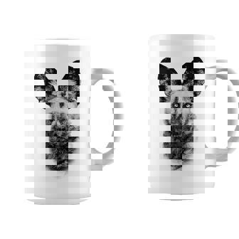 African Painted Dog Close-Up For Wild Dog Fans Graphic Print Coffee Mug - Monsterry