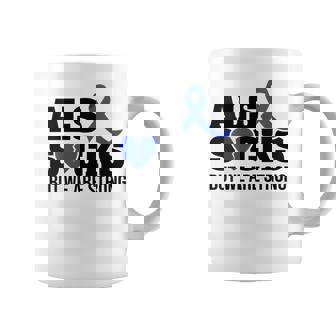 ALS SUCKS But We Are Strong ALS Awareness Broken Heart Graphic Print Coffee Mug - Monsterry