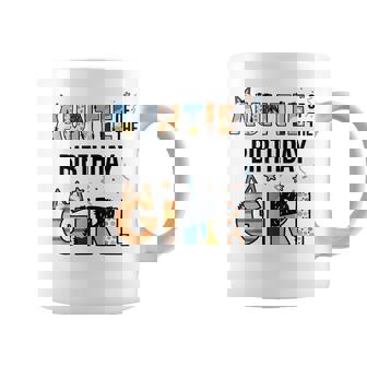 Auntie Of The Birthday Girl Party Blue Dog Lover Matching Coffee Mug - Monsterry