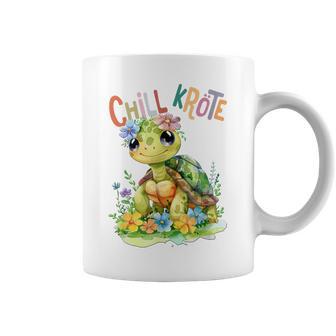 Baby Turtle With Flowers Cute Toad Girl Chill Toad Tassen - Geschenkecke