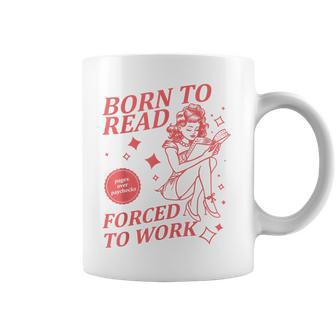 Born To Read Forced To Workintage Retro Books Tassen - Geschenkecke