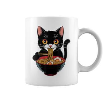 Chat Japonais Amusant Mangeant Des Ramen Nouilles Japonaises Pour Filles Garçons Hommes Tasse - Cadeauxyz