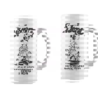 Chef Baker Lady Baking Because Murder Is Wrong Vintage Graphic Print Coffee Mug - Monsterry