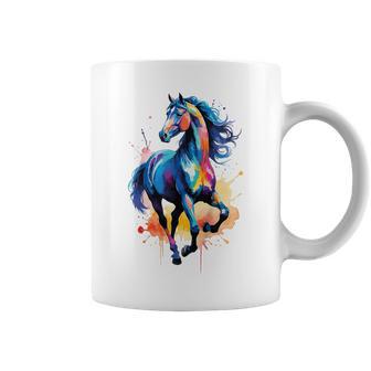 Children's Colourful Horse In Gallop Cute Horses Girls Stable And Riding Blue Tassen - Geschenkecke