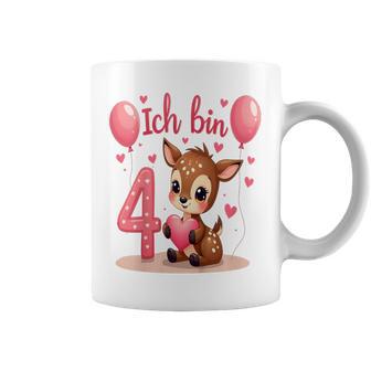 Children's Cute Deer I Am 4 Children's Birthday 4Th Birthday Girl Tassen - Geschenkecke