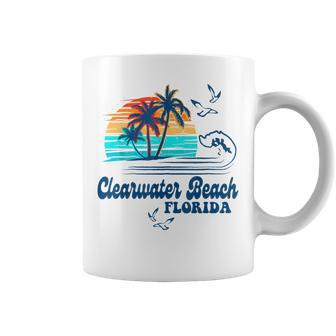 Clearwater Beach Florida 2025 Sunset Vintage 70's Retro Graphic Print Coffee Mug - Monsterry