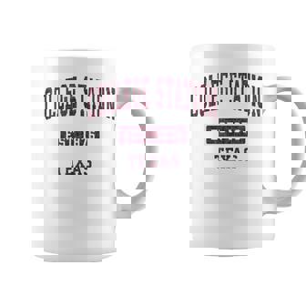 College Station Texas Tx Vintage Athletic Red Sports Coffee Mug - Seseable