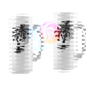 Cool Sunset Beach Palm Trees Summer Vacation Men Women Graphic Print Coffee Mug - Monsterry