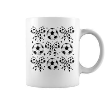 Cute Soccer Coquette Bow Soccer Ball Coquette Bow Coffee Mug - Monsterry