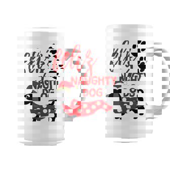 Dachshund Christmas Shirt Feliz Naughty Dog Xmas Tee Graphic Print Coffee Mug - Monsterry