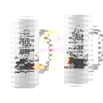 Dachshund Unicorn Believe In Yourself Graphic Print Coffee Mug - Monsterry