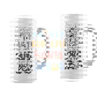 Dance Like Frosty Shine Like Rudolph Love Like Jesus Retro Graphic Print Coffee Mug - Monsterry