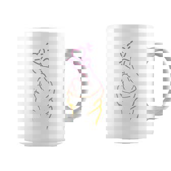 Dedos De Corazón Coreano Signo De Mano De Corazón K-Pop Manga Larga Taza de café - Regaloses