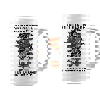 Don't Look At Me I Didn't Vote For Him Messy Bun Usa Flag Coffee Mug - Seseable