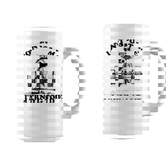 Don't Spot Me I'm Trying To Die Vintage Raccoon Weightlifter Coffee Mug - Monsterry