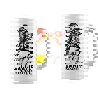 Dy Messy Bun Softball Baseball Nana Life Coffee Mug - Seseable