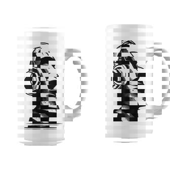 Easter Island Moai Statue Headphones Music Lover Graphic Print Coffee Mug - Monsterry