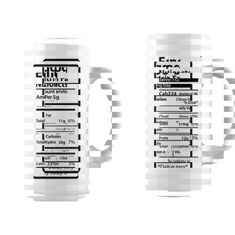Eggnog Nutrition Facts For Thanksgiving Christmas Food Graphic Print Coffee Mug - Monsterry