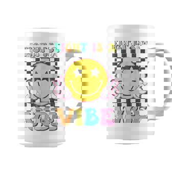 Eight Is A Vibe 8th Birthday Groovy Smile Face 8 Years Old Graphic Print Coffee Mug - Monsterry